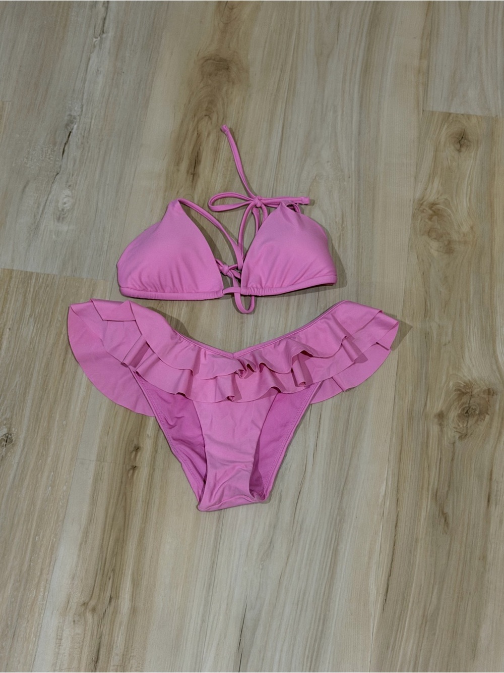 Pink Ruffle Two-Piece Bikini Set